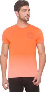 BEING HUMAN Tie & Dye Men Round Neck Orange T-Shirt