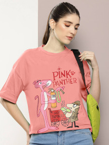DreamBe Graphic Print Women Round Neck Pink T-Shirt