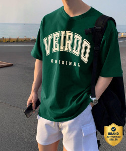 Veirdo Men Green Typography Round Neck T-Shirt - Image 6