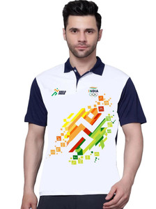 Axen Printed Men Polo Neck Multicolor T-Shirt