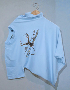 crewmax Printed Men Crew Neck Light Blue T-Shirt