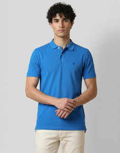 Allen Solly Solid Men Polo Neck Blue T-Shirt