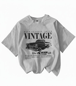 LuxeApe Printed Women Round Neck Grey T-Shirt