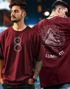 GESPO Printed Men Round Neck Maroon T-Shirt