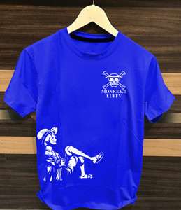 Hustle Tees Printed, Graphic Print Men Round Neck Blue T-Shirt