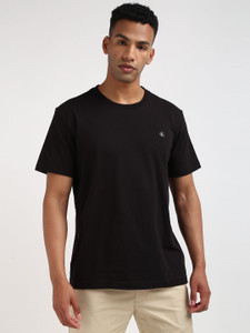 Calvin Klein Solid Men Round Neck Black T-Shirt