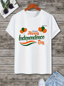PARA HILLS Printed Men Round Neck White T-Shirt