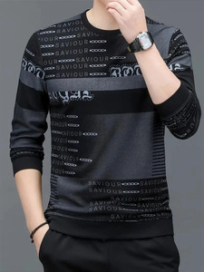 sti Printed Men Round Neck Grey T-Shirt