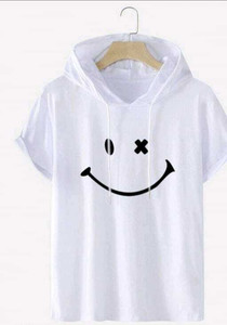 Rd fashion Printed Men Hooded Neck White T-Shirt
