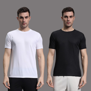 InkTees Solid Men Round Neck White T-Shirt