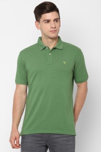 Allen Solly Self Design Men Polo Neck Light Green T-Shirt