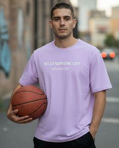 BRIGHTKRAFTS Printed Men Round Neck Purple T-Shirt