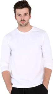 DEE LEAF Solid Men Round Neck White T-Shirt