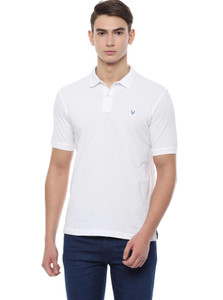 Allen Solly Solid Men Polo Neck White T-Shirt