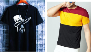 TEE TREE Printed Men Round Neck Multicolor T-Shirt