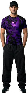 AKIBA Abstract Men Round Neck Purple T-Shirt