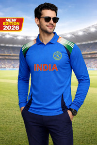 STR CREATION Graphic Print, Printed Men Polo Neck Blue T-Shirt