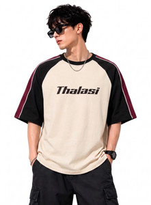 THALASI Men Black Round Neck T-Shirt - Image 5