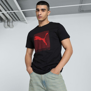 PUMA Printed Men Crew Neck Black T-Shirt