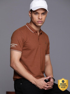 Louis Philippe Sport Solid Men Polo Neck Brown T-Shirt - Image 6