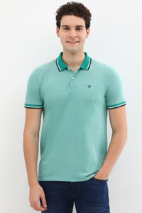 Allen Solly Solid Men Polo Neck Green T-Shirt