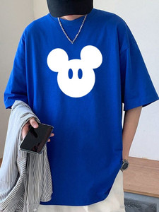 Cool Plus Printed Men Round Neck Blue T-Shirt