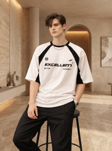 MK Digital Graphic Print Men Round Neck White T-Shirt - Image 6