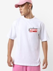 BEWAKOOF Graphic Print Men Round Neck White T-Shirt