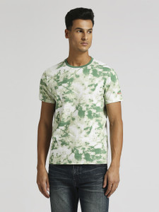 Pepe Jeans Tie & Dye Men Crew Neck Green T-Shirt