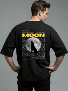 FROTYFIVE Graphic Print Men Round Neck Black T-Shirt