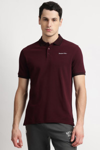 REEBOK Men Maroon Polo Neck T-Shirt - Image 6