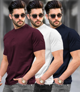TRIPR Solid Men Round Neck Multicolor T-Shirt