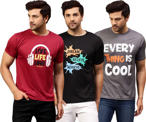 Garmin Printed Men Round Neck Multicolor T-Shirt