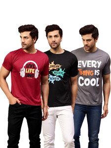 Garmin Printed Men Round Neck Multicolor T-Shirt