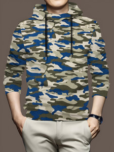 VCANEE Printed Men Hooded Neck Multicolor T-Shirt