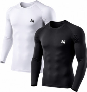 NINQ Printed Men Round Neck Black, White T-Shirt