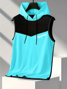 zenfit Colorblock Men Hooded Neck Light Blue T-Shirt - Image 6