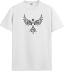 ADRO Graphic Print Men Round Neck White T-Shirt