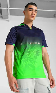 BUGOAT Printed, Typography Men Mandarin Collar Multicolor T-Shirt