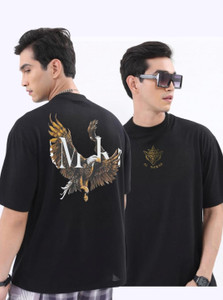 Royal stance Graphic Print Men Round Neck Black T-Shirt