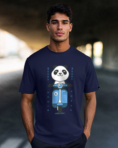 BEWAKOOF Printed Men Round Neck Blue T-Shirt