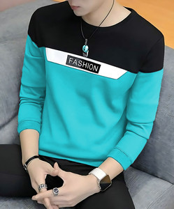 FASHIUM Printed Men Round Neck Green, Black T-Shirt