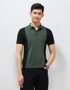 U.S. Polo Assn. Denim Co. Typography Men Polo Neck Black T-Shirt