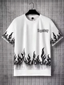 ZAMZAM Printed Men Round Neck White T-Shirt - Image 3