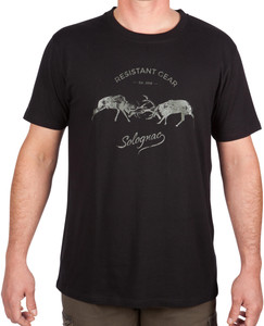 SOLOGNAC By Decathlon Printed Men Round Neck Black T-Shirt