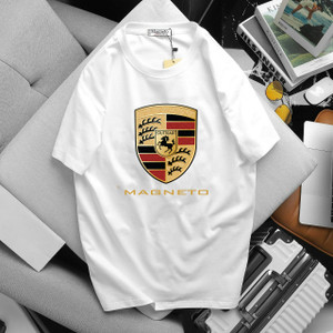 Magneto Striped Men Round Neck White T-Shirt