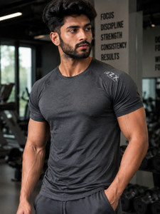 SUZX Black Reversible Round Neck T-Shirt - Image 5