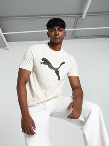 PUMA Printed Men Crew Neck White T-Shirt