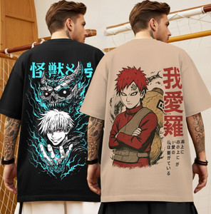 TRIPR Printed Men Round Neck Black, Beige T-Shirt