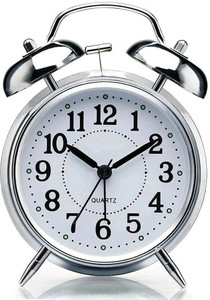 GLOBCRATE Analog Silver Clock